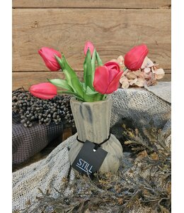 Still ## wordt niet verzonden - 46020 - Taupe gemeleerde vaas - aardewerk - 14 x 20 cm - Serie "Taupe"