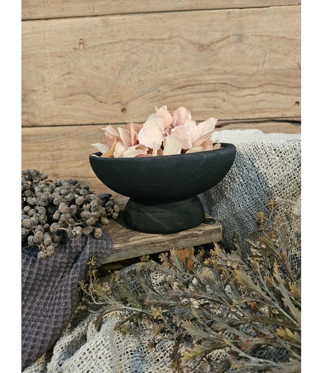 # Houten plateau zwart - 19,5x19,5x10cm