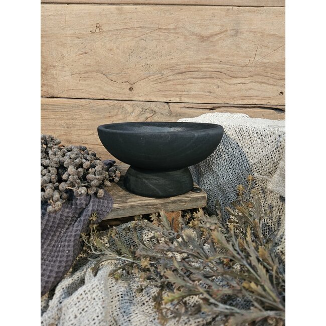 Houten plateau zwart - 19,5x19,5x10cm