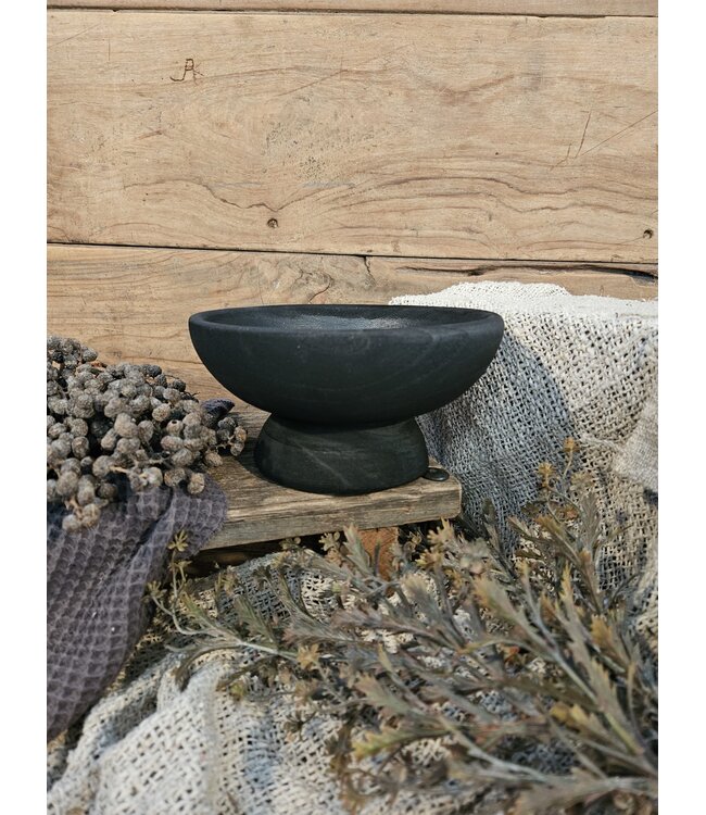 # Houten plateau zwart - 19,5x19,5x10cm