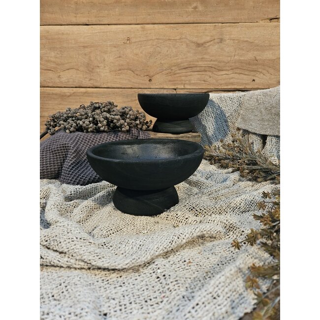 Houten plateau zwart - 19,5x19,5x10cm