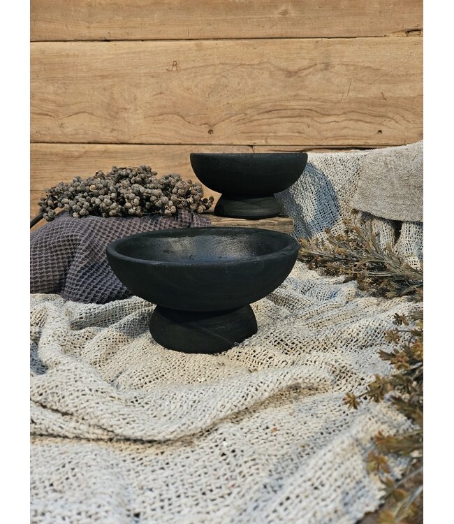 # Houten plateau zwart - 19,5x19,5x10cm