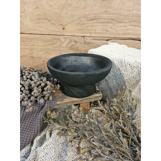 Houten plateau zwart - 19,5x19,5x10cm