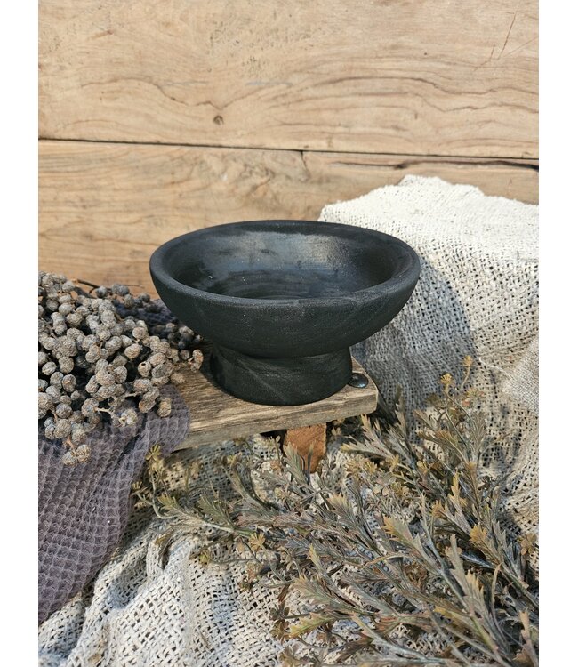 # Houten plateau zwart - 19,5x19,5x10cm