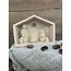 Aardewerk kerststal beige - 24x10x18cm