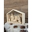 Aardewerk kerststal beige - 24x10x18cm