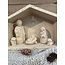 Aardewerk kerststal beige - 24x10x18cm