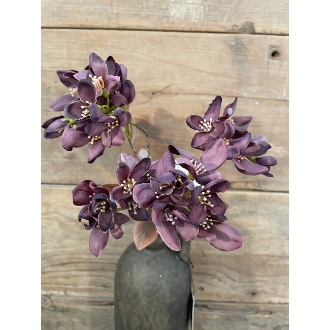 FLOWER SPRAY, 68 CM, aubergine