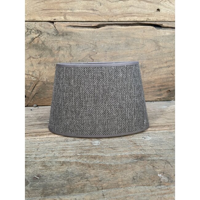 1005 - OV schuin - lampenkap - Bruin  linnen  - 20 x 12,5 onder - 15,5 boven