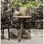 wijntafel - hout - cement finish - 60 x 60 x 76 cm