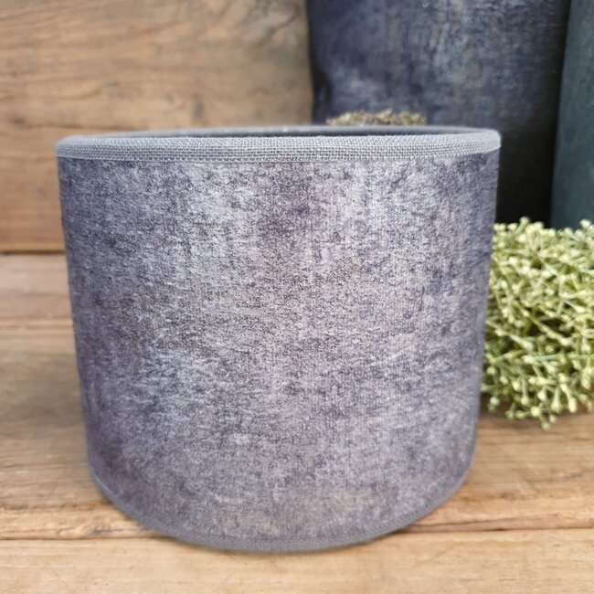 2064 - KKL - lampenkap - lichtgrijs velours melee - 15 x 15 x 12 cm