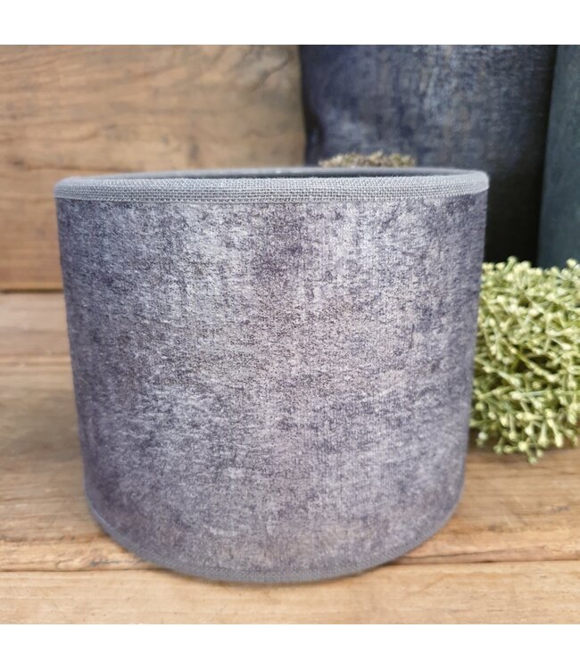 2064 - KKL - lampenkap - lichtgrijs velours melee - 15 x 15 x 12 cm