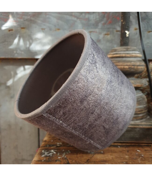 2064 - KKL - lampenkap - lichtgrijs velours melee - 15 x 15 x 12 cm