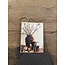 # Houten bordje met afbeelding - pot takken en hooglanders - 15 x 20 cm