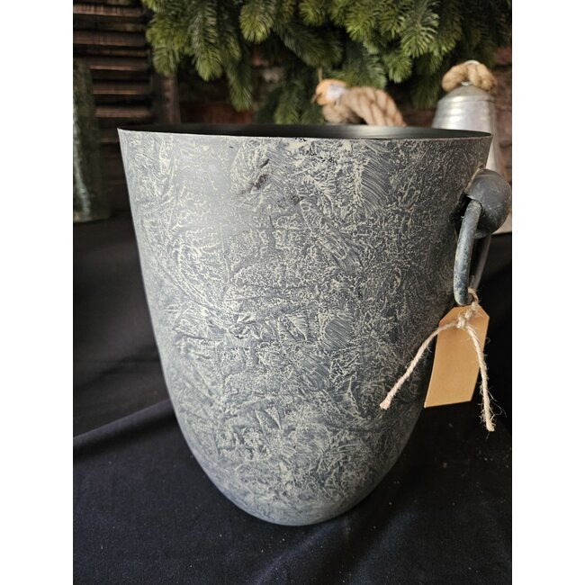 Pot planter - metaal - groot - 23 x 23 x 30 cm