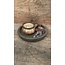 Theelichthouder - mat beige - 8,5 x 8,5 x 5,5 cm