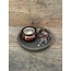 Theelichthouder - mat rood - 8,5 x 8,5 x 5,5 cm