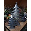 Kerstboom waxinelichthouder - metaal - grijs - 48 x 17 x 66 cm