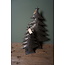 Kerstboom waxinelichthouder - metaal - grijs - 48 x 17 x 66 cm