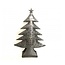 Kerstboom waxinelichthouder - metaal - grijs - 48 x 17 x 66 cm