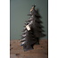 Kerstboom waxinelichthouder - metaal - grijs - 48 x 17 x 66 cm