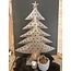 Kerstboom waxinelichthouder - metaal - grijs - 48 x 17 x 66 cm