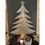 Kerstboom waxinelichthouder - metaal - grijs - 48 x 17 x 66 cm