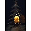 Kerstboom waxinelichthouder - metaal - grijs - 48 x 17 x 66 cm