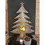 Kerstboom waxinelichthouder - metaal - grijs - 48 x 17 x 66 cm