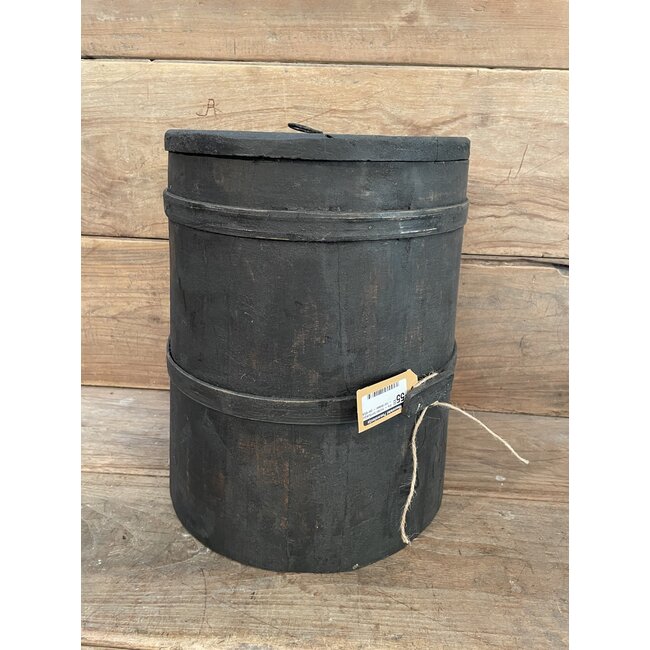 Mix - houten ton/bus/pot - met deksel - per stuk