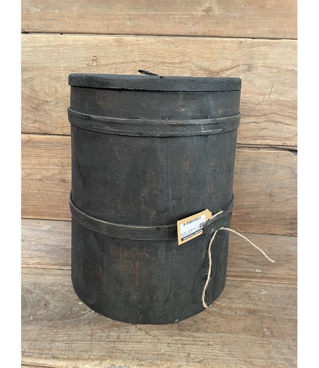 Mix - houten ton/bus/pot - met deksel - per stuk