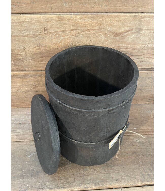 Mix - houten ton/bus/pot - met deksel - per stuk