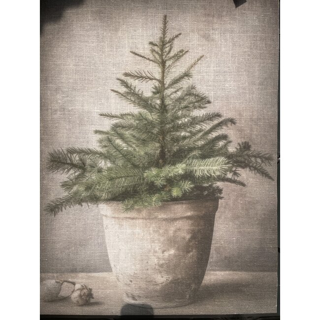 Linnen wandhanger Dennenboom  60x80