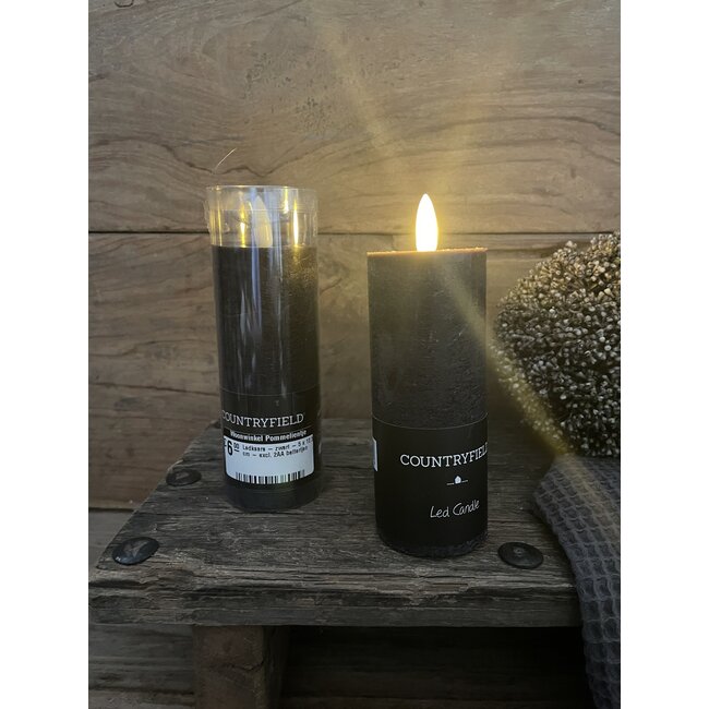 Ledkaars - zwart - 5 x 12,5 cm - excl. 2AA batterijen