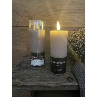Ledkaars - grijs - 5 x 12,5 cm - excl. 2AA batterijen