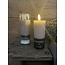 Ledkaars - grijs - 5 x 12,5 cm - excl. 2AA batterijen