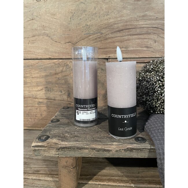 # Ledkaars - grijs - 5 x 12,5 cm - excl. 2AA batterijen