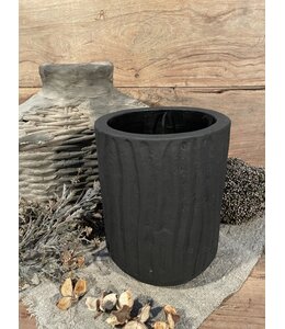 Still ## wordt niet verzonden - 31126 - Zwarte bloempot met structuur 22 cm - Black Series