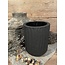 Still wordt niet verzonden - 31126 - Zwarte bloempot met structuur 22 cm - Black Series