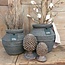 Still # 3904 - Grijs gemeleerde bloempot - aardewerk - 28 x 27 cm - Serie "Grey"
