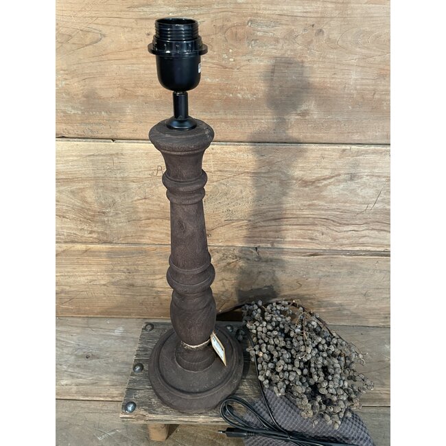 # Tafellamp hout Miami umber bruin - 17 x 17 x 50 cm