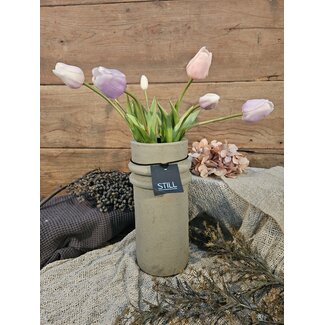 Still Wordt niet verzonden - 46052 - Taupe vaas aardewerk -  16 x 32 cm - serie "Taupe"