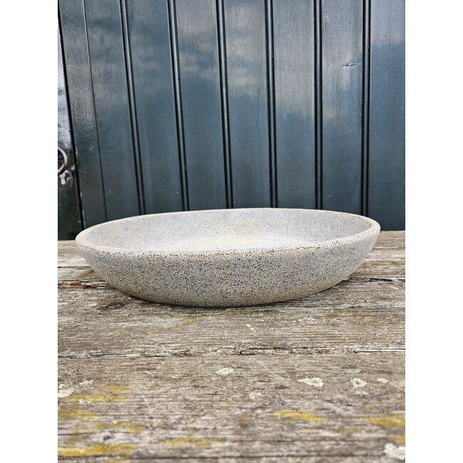 Still alleen afhalen/wordt nietverzonden - 4922 - Licht grijs gemeleerde aardewerk schaal - 45 x 7 cm - serie "Rustic"