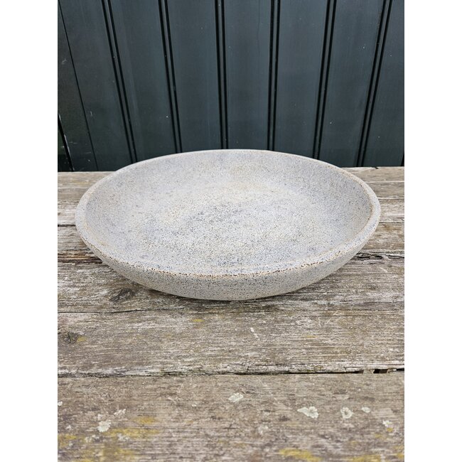 Still alleen afhalen/wordt nietverzonden - 4922 - Licht grijs gemeleerde aardewerk schaal - 45 x 7 cm - serie "Rustic"