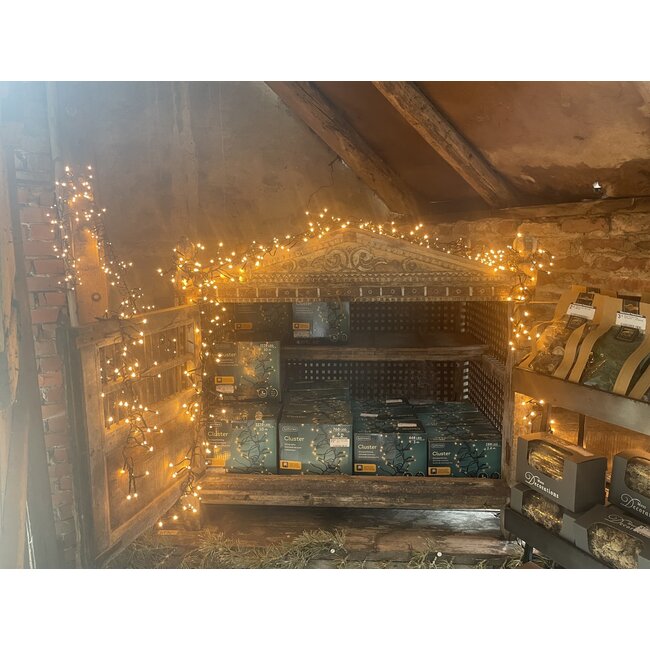 # Led clusterverlichting buiten - 10 meter - 1120 lamps - zwart - klassiek warm