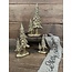 Countryfield Set kerstbomen - goud - polystone - 9 x 6 x 22 cm
