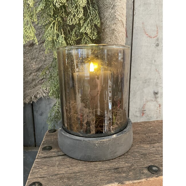 # Houten onderzetter - donker - 14.5×14.5×3.5cm - tbv glas met doorsnee 12.5cm (excl. glas)