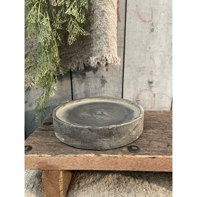 Houten onderzetter - donker - 17x17x3.5cm - tbv voor glas 15cm doorsnee (excl glas)