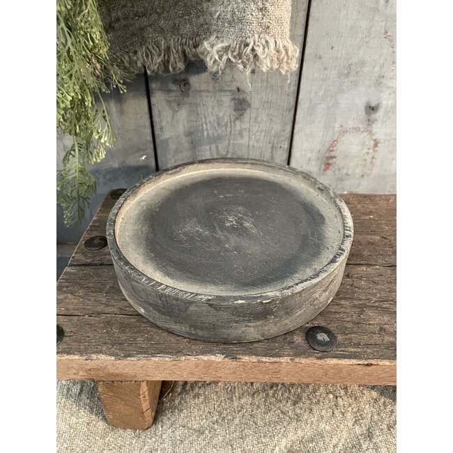 Houten onderzetter - donker - 17x17x3.5cm - tbv voor glas 15cm doorsnee (excl glas)