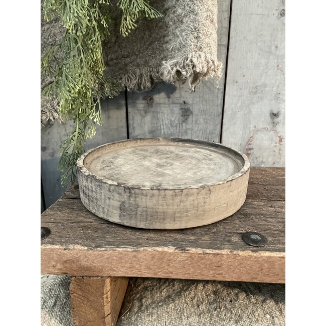 Houten onderzetter - licht - 17x17x3.5cm - tbv voor glas 15cm doorsnee (excl glas)